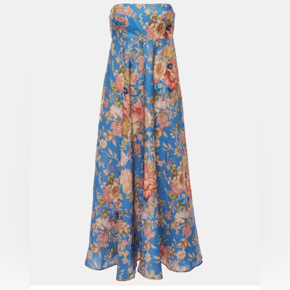 Zimmermann August floral linen midi dress